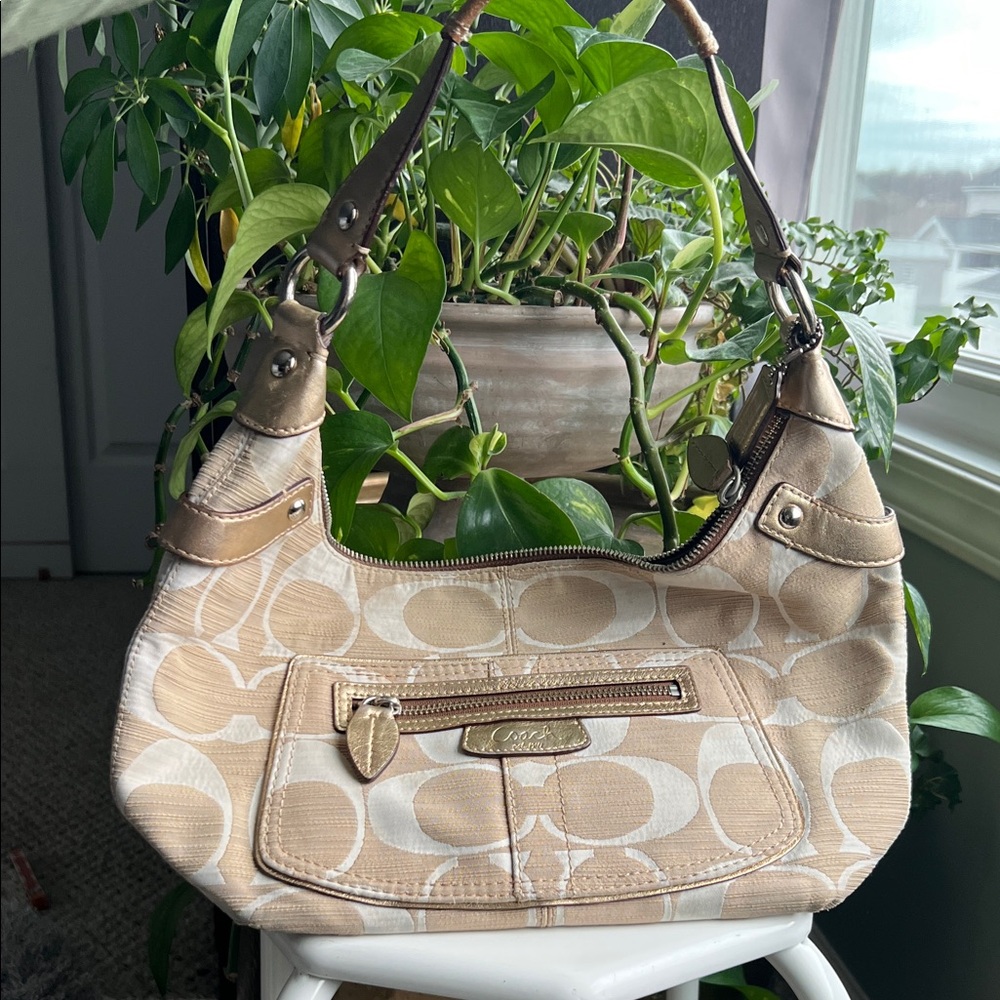 Coach Penelope Shantung Signature Hobo Shoulder Bag, Style 13291